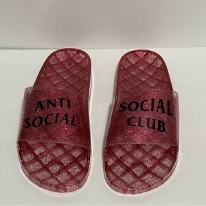 Anti Social Social Club Pink Glitter Slippers